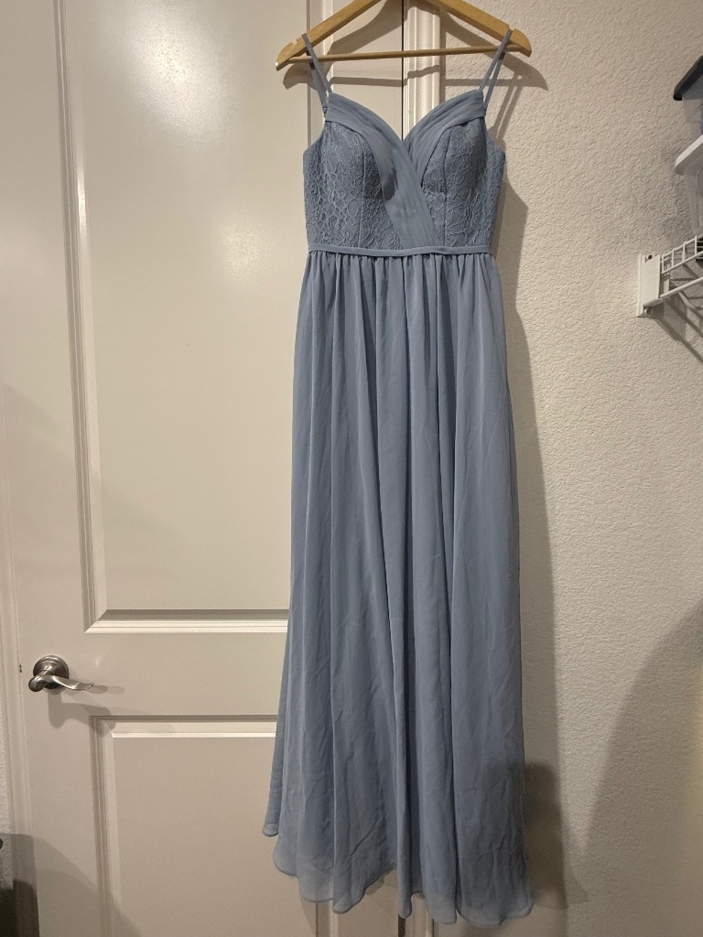 Azazie Dusty Blue Chiffon Bridesmaid Dress A2